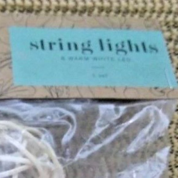 String Lights 8 Warm White LED 1 Set Battery NEW - Picture 2 of 5